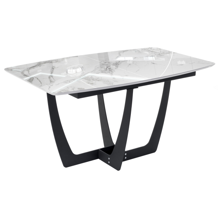 Стол Миссандея 140(180)х85х76 графит / белый мрамор