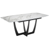 Стол Миссандея 140(180)х85х76 графит / белый мрамор