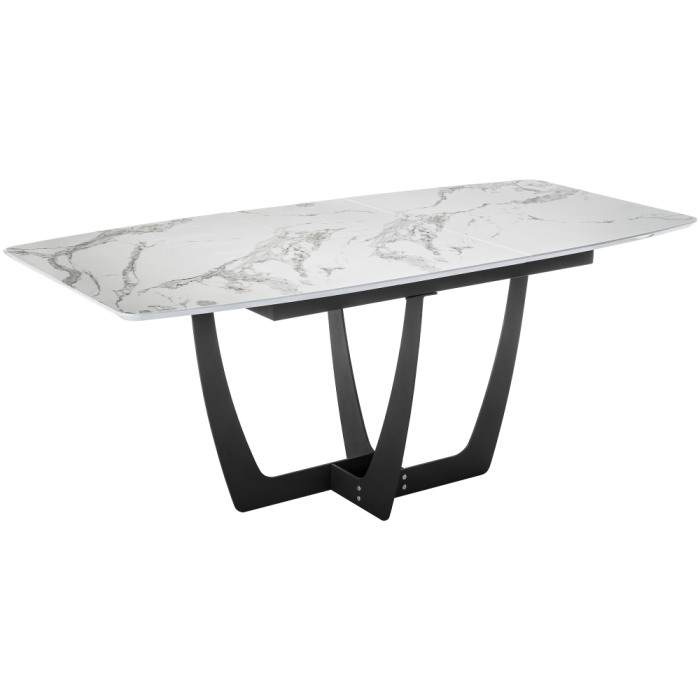 Стол Миссандея 140(180)х85х76 графит / белый мрамор