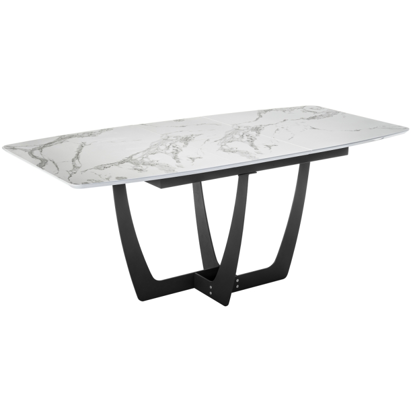 Стол Миссандея 140(180)х85х76 графит / белый мрамор