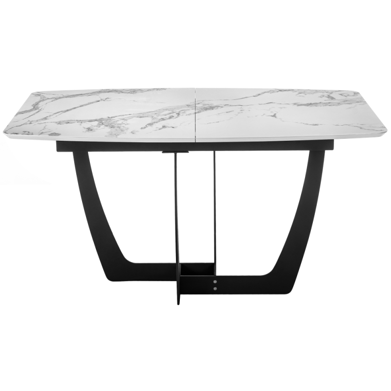 Стол Миссандея 140(180)х85х76 графит / белый мрамор