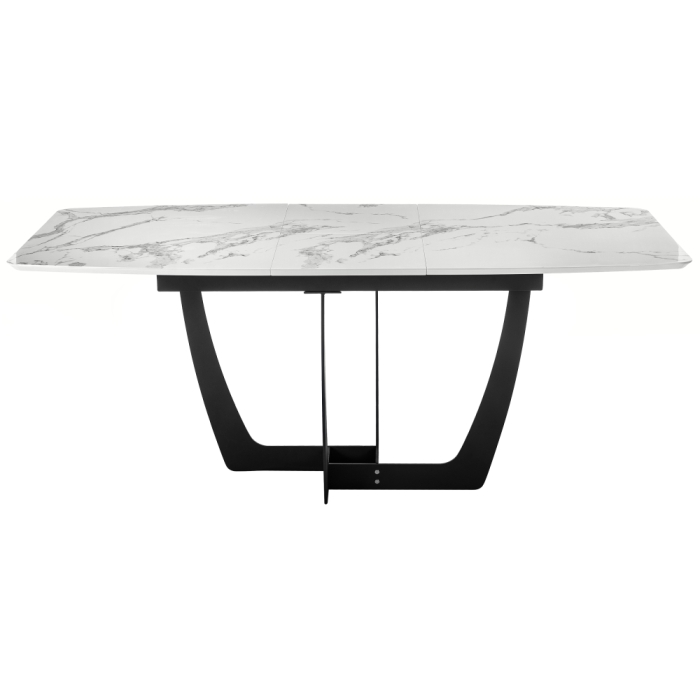 Стол Миссандея 140(180)х85х76 графит / белый мрамор