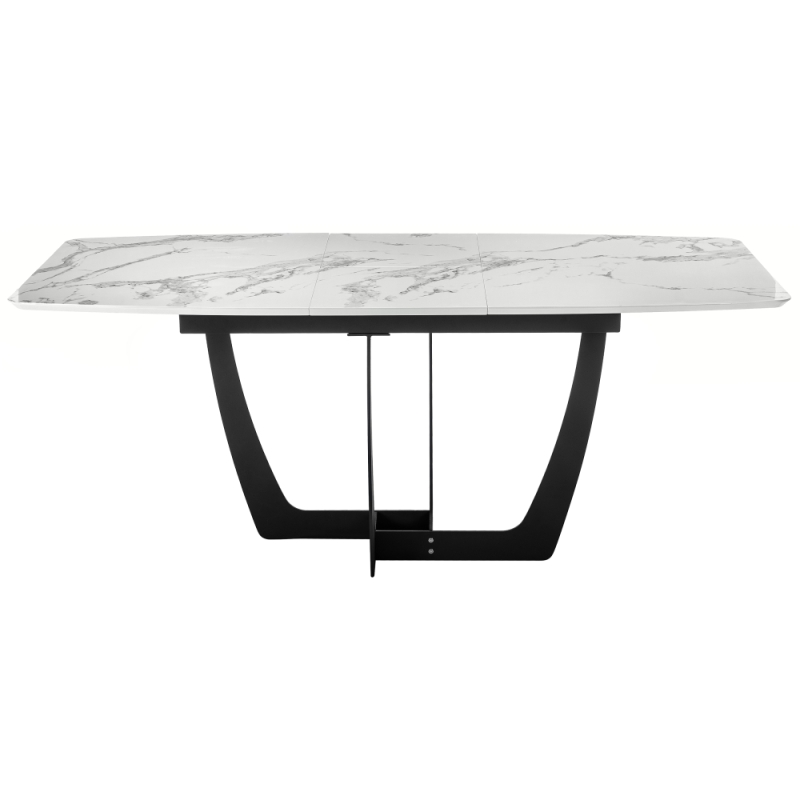 Стол Миссандея 140(180)х85х76 графит / белый мрамор