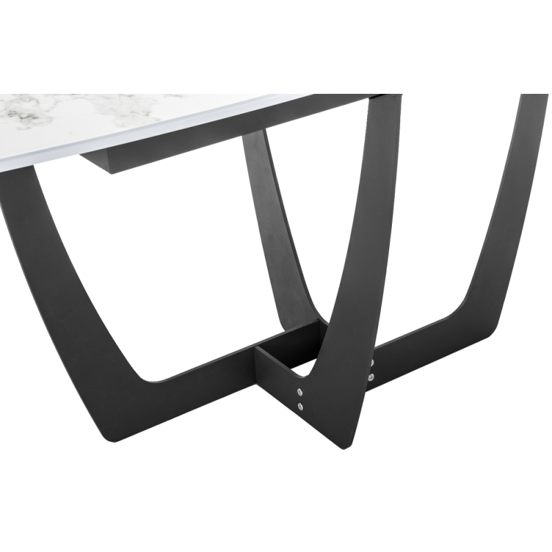 Стол Миссандея 140(180)х85х76 графит / белый мрамор