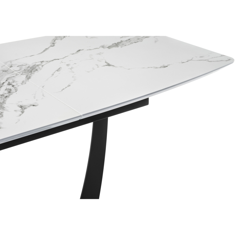 Стол Миссандея 140(180)х85х76 графит / белый мрамор