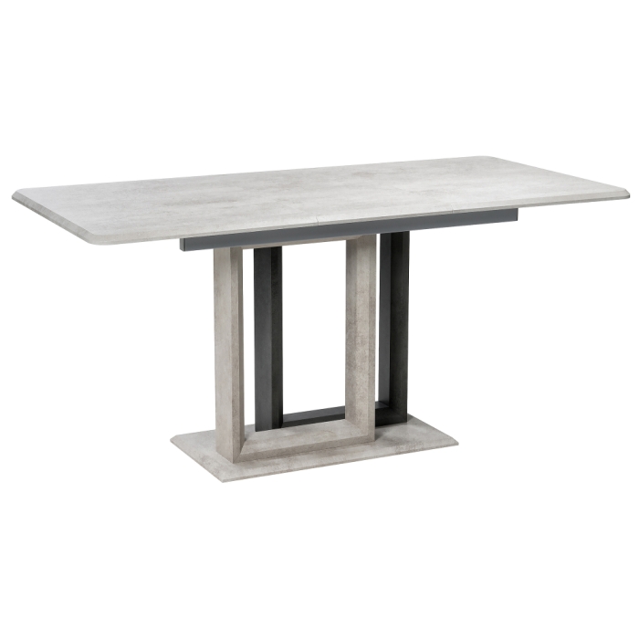 Стол на тумбе Санса 120(160)х80х76 камень темный / камень светлый