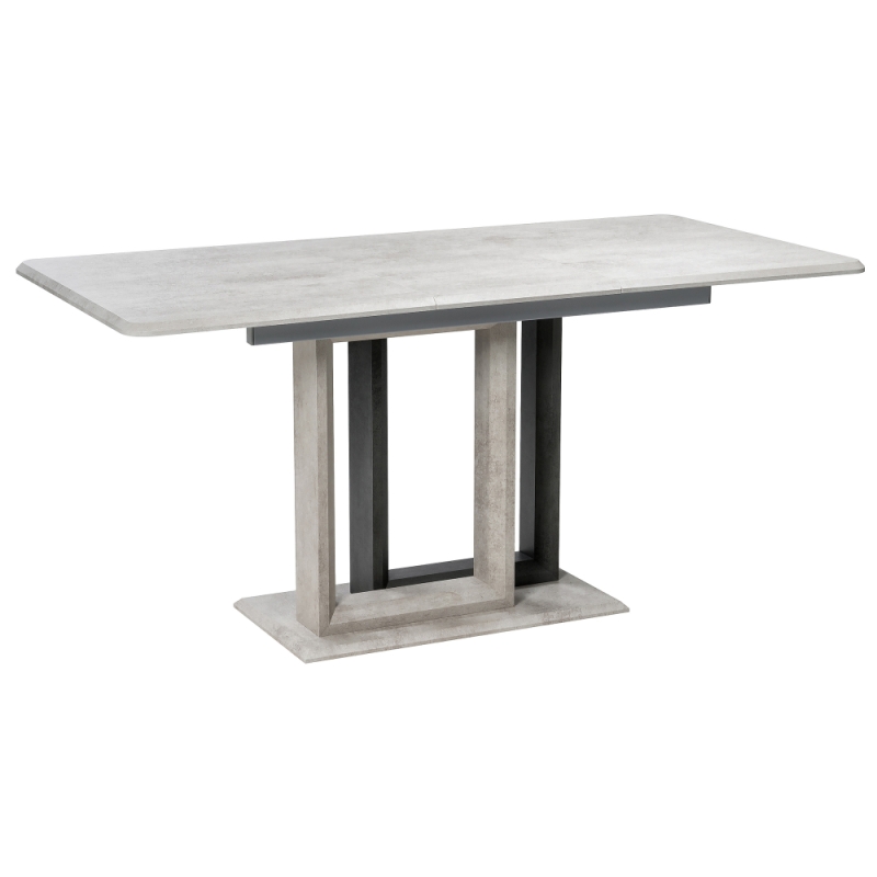 Стол на тумбе Санса 120(160)х80х76 камень темный / камень светлый