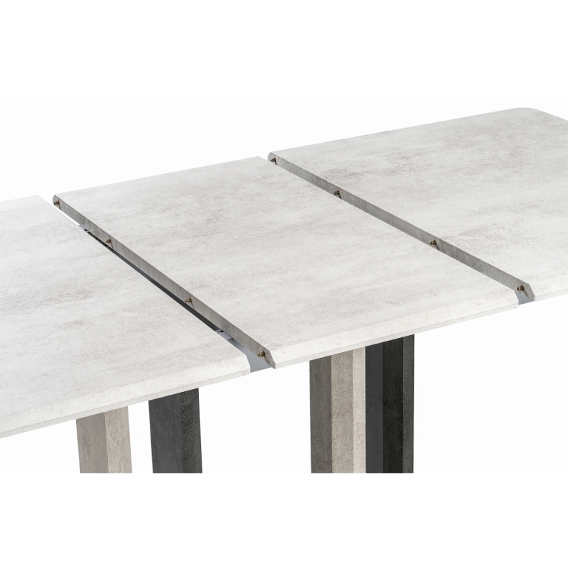 Стол на тумбе Санса 120(160)х80х76 камень темный / камень светлый