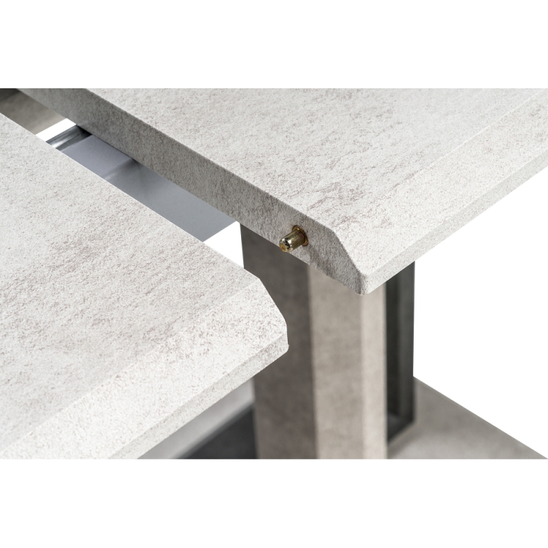 Стол на тумбе Санса 120(160)х80х76 камень темный / камень светлый