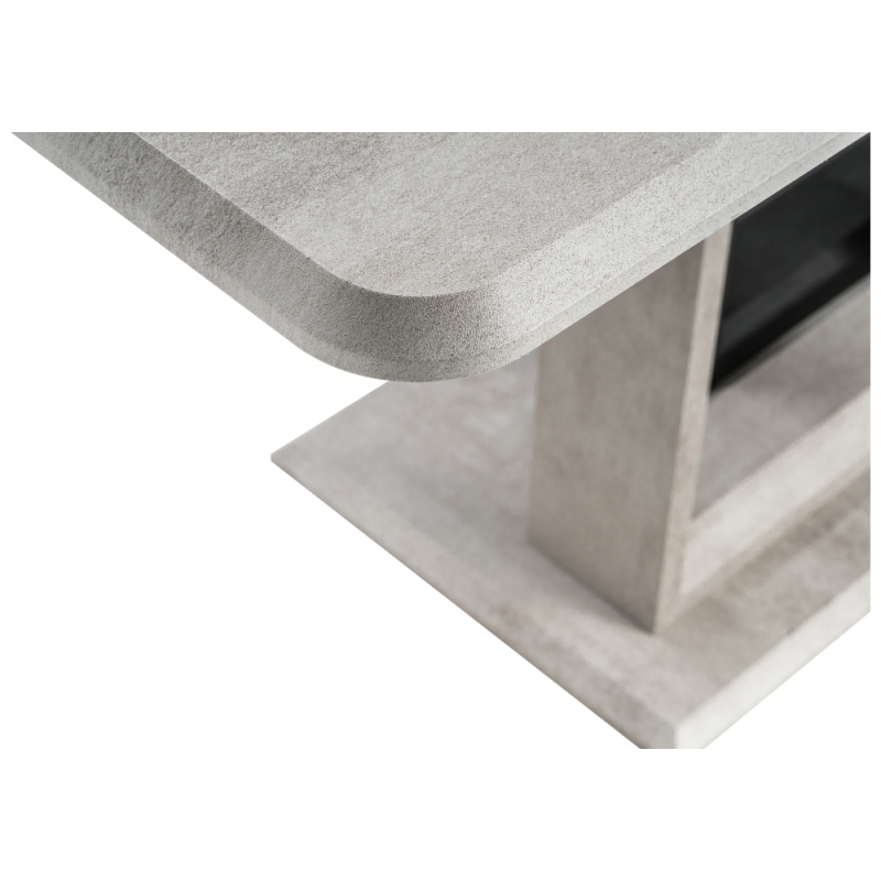 Стол на тумбе Санса 120(160)х80х76 камень темный / камень светлый