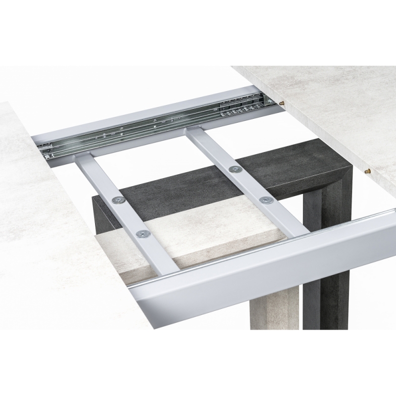 Стол на тумбе Санса 120(160)х80х76 камень темный / камень светлый