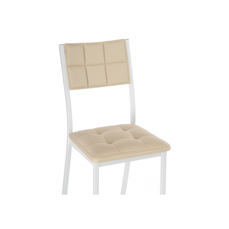 Стул на металлокаркасе Бекал кожзам d1 / белый