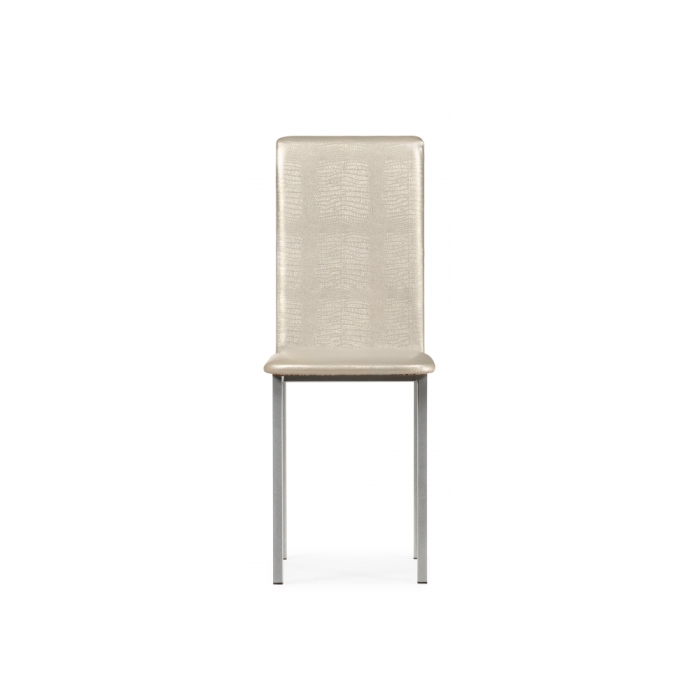 Стул на металлокаркасе Bozanak жемчуг / крокодил искусственная кожа / светлый мусс