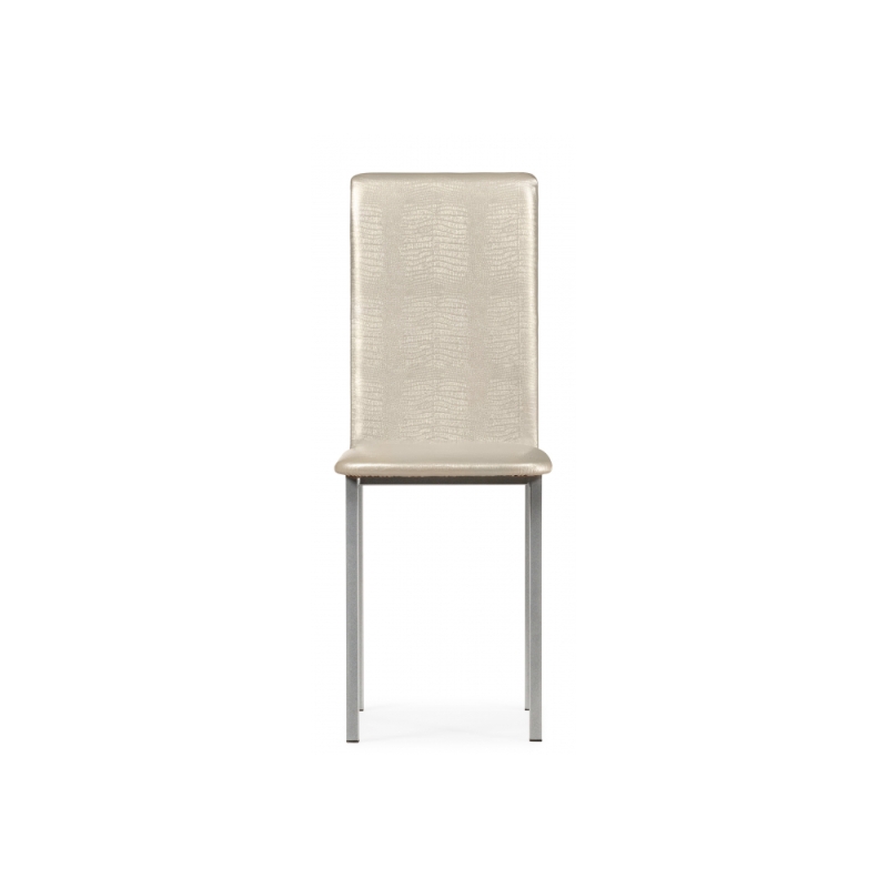 Стул на металлокаркасе Bozanak жемчуг / крокодил искусственная кожа / светлый мусс