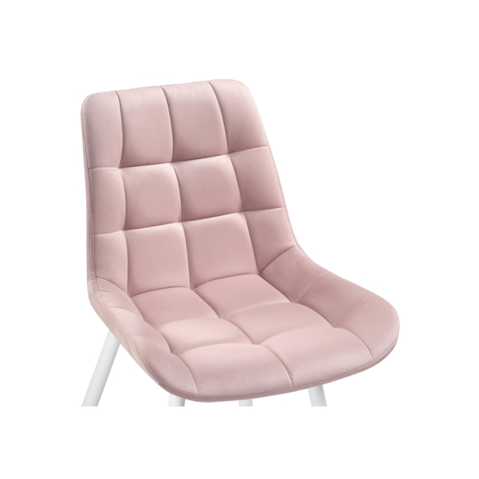 Стул на металлокаркасе Челси велюр розовый / белый