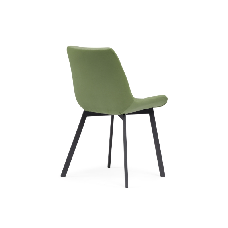 Стул на металлокаркасе Челси черный / зеленый велюр