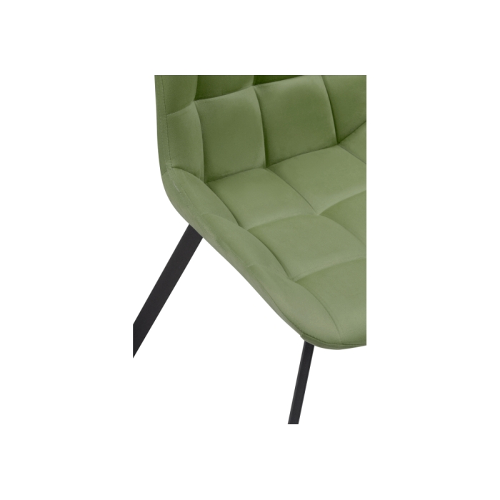 Стул на металлокаркасе Челси черный / зеленый велюр