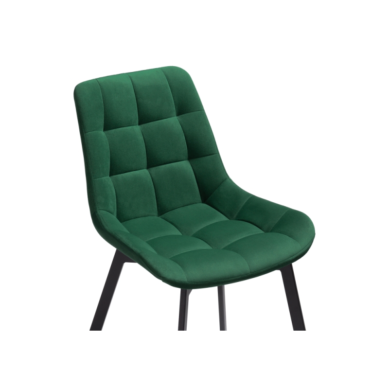 Стул на металлокаркасе Челси черный / зеленый