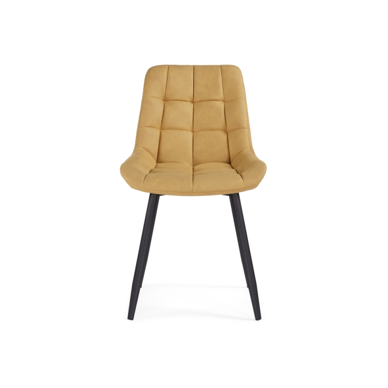 Стул на металлокаркасе Челси горчичный graf 6 / черный