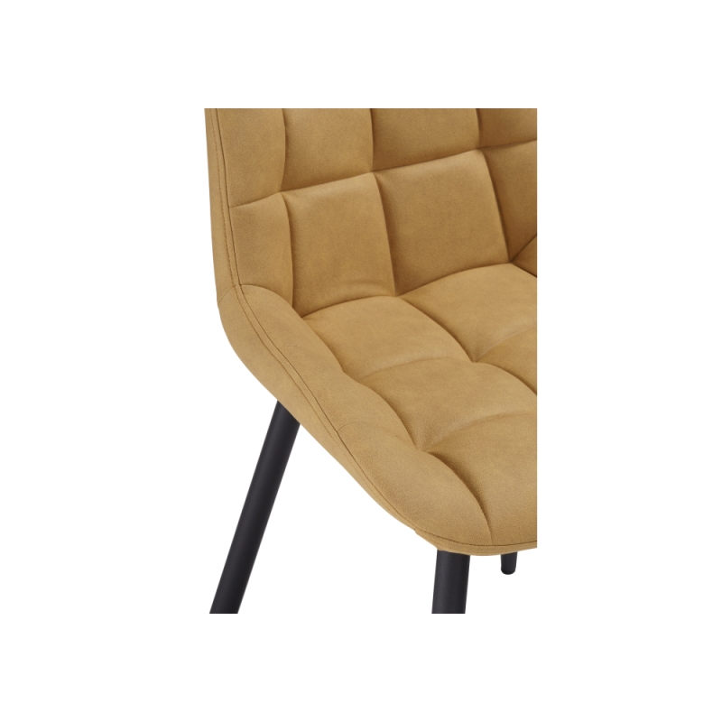 Стул на металлокаркасе Челси горчичный graf 6 / черный