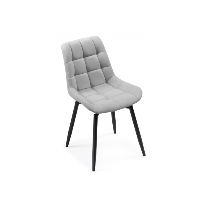 Стул на металлокаркасе Челси К крутящийся светло-серый teddy 022 / черный