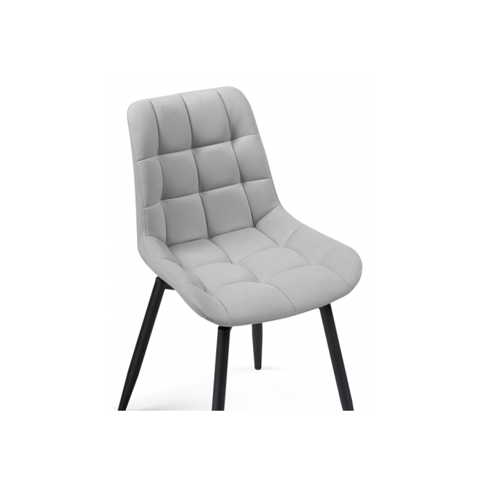 Стул на металлокаркасе Челси К крутящийся светло-серый teddy 022 / черный