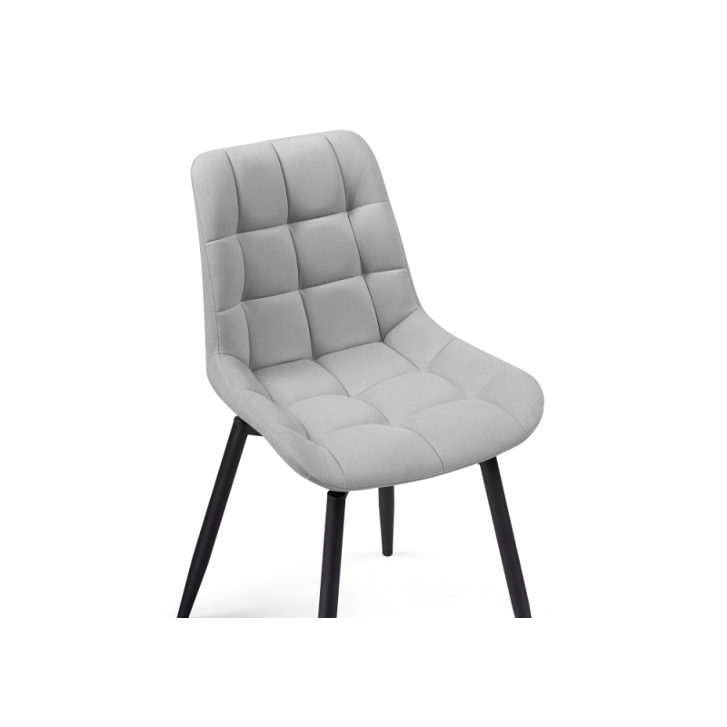 Стул на металлокаркасе Челси К крутящийся светло-серый teddy 022 / черный