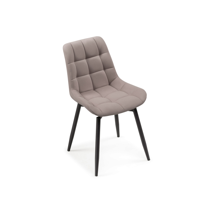 Стул на металлокаркасе Челси крутящийся велюр латте / черный