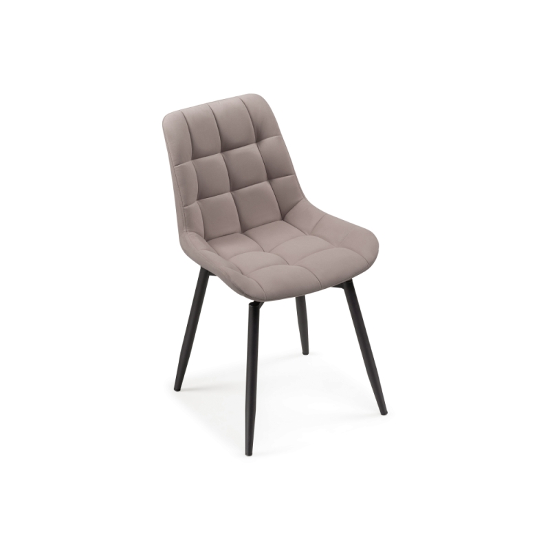 Стул на металлокаркасе Челси крутящийся велюр латте / черный