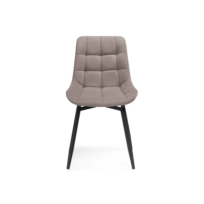 Стул на металлокаркасе Челси крутящийся велюр латте / черный