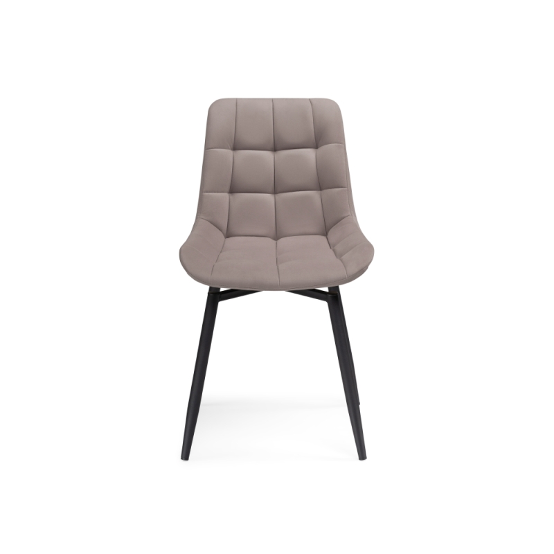 Стул на металлокаркасе Челси крутящийся велюр латте / черный