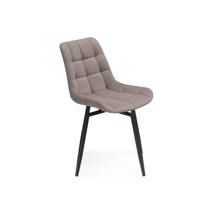 Стул на металлокаркасе Челси крутящийся велюр латте / черный