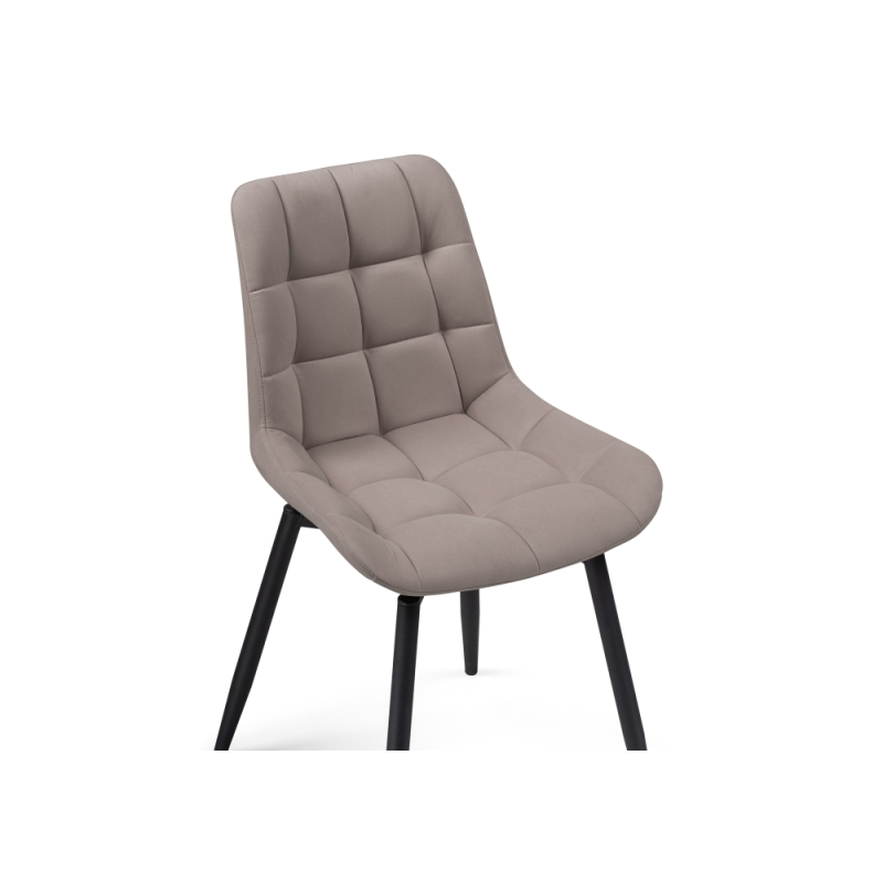 Стул на металлокаркасе Челси крутящийся велюр латте / черный