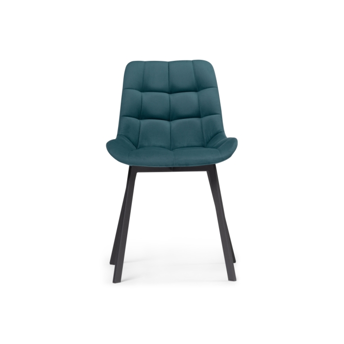 Стул на металлокаркасе Челси морская волна / черный