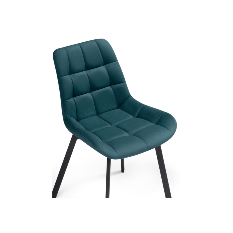 Стул на металлокаркасе Челси морская волна / черный