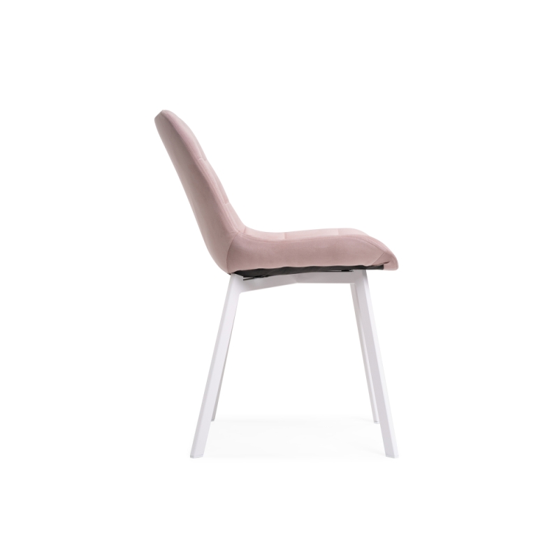 Стул на металлокаркасе Челси розовый / белый