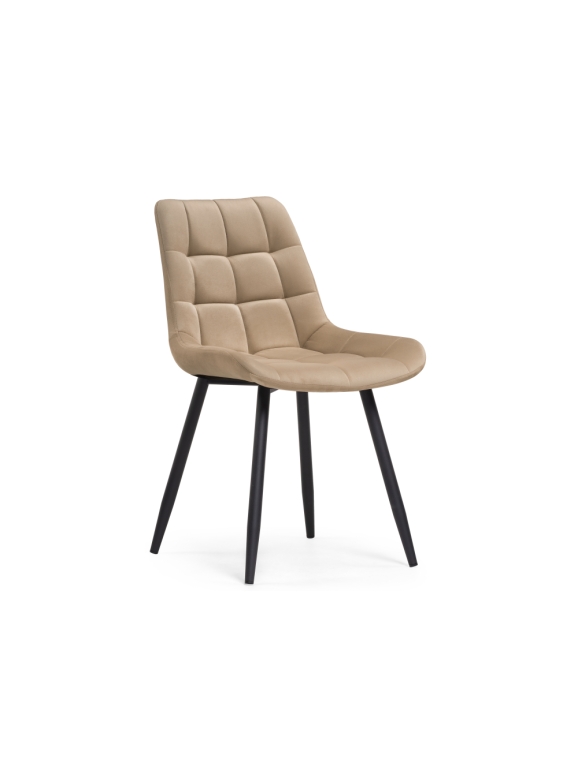 Стул на металлокаркасе Челси велюр бежевый / черный