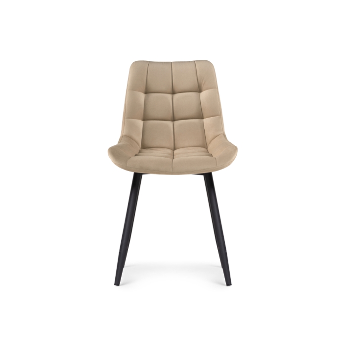 Стул на металлокаркасе Челси велюр бежевый / черный
