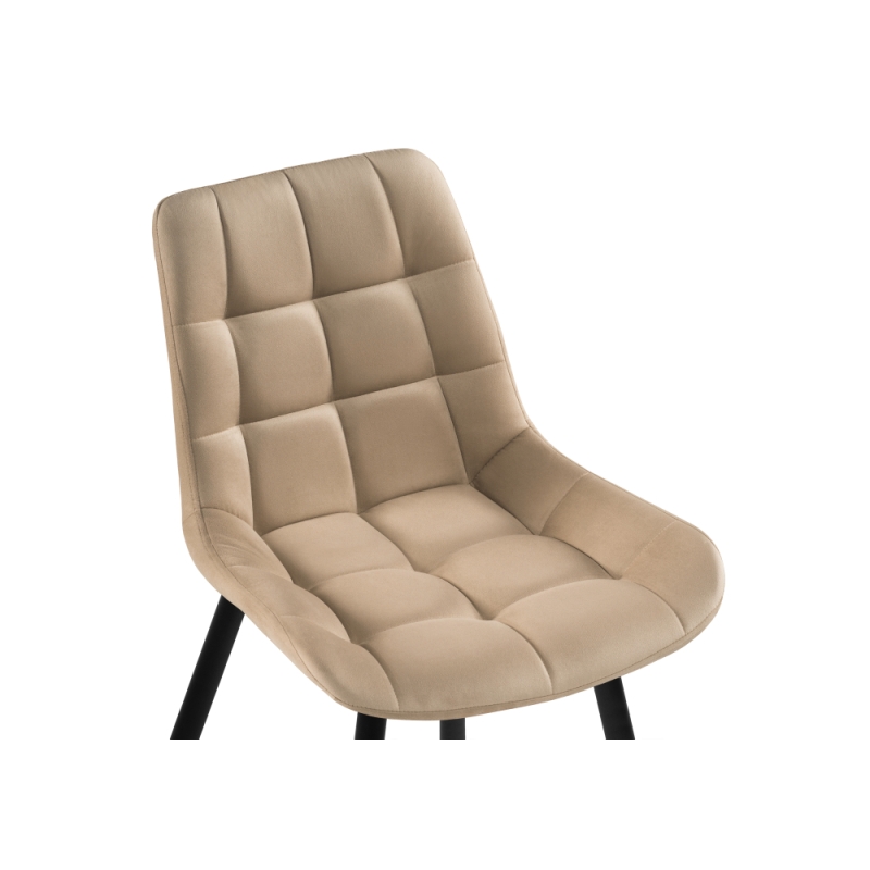 Стул на металлокаркасе Челси велюр бежевый / черный