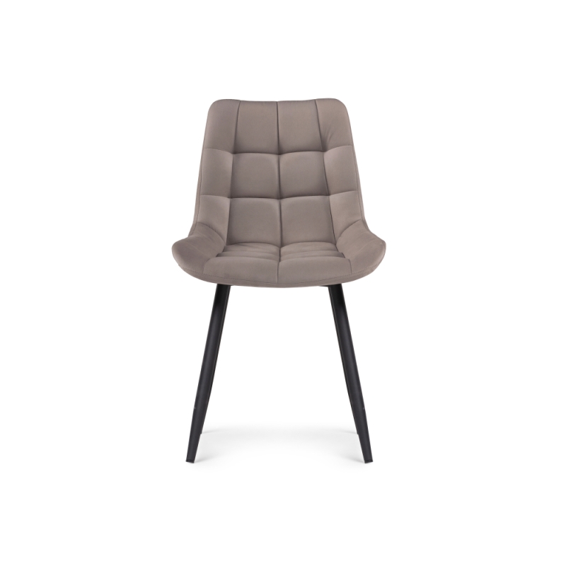 Стул на металлокаркасе Челси велюр латте / черный