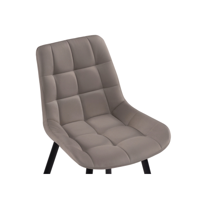 Стул на металлокаркасе Челси велюр латте / черный