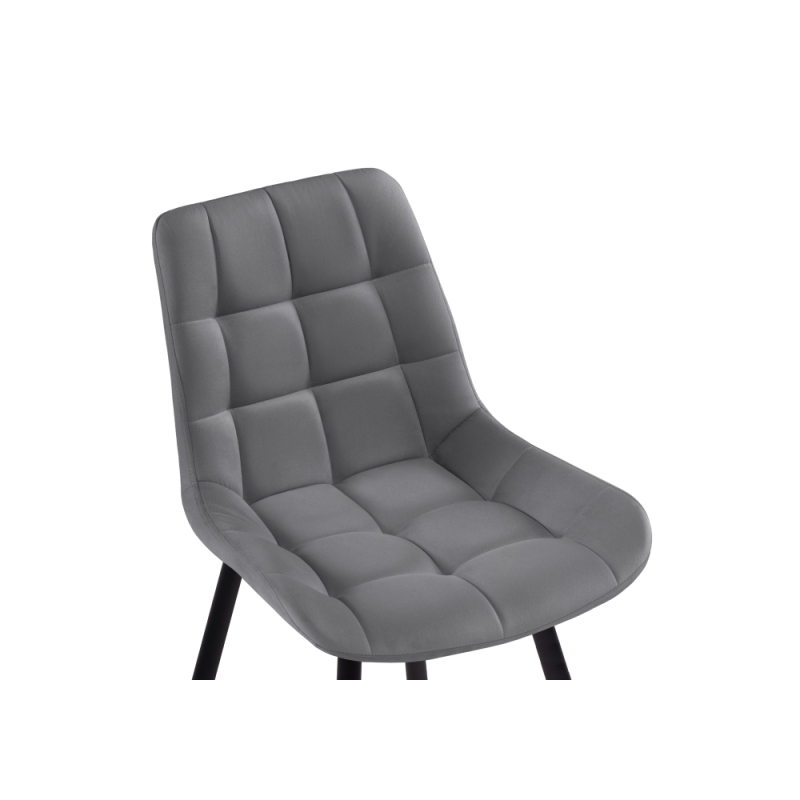 Стул на металлокаркасе Челси велюр темно-серый / черный