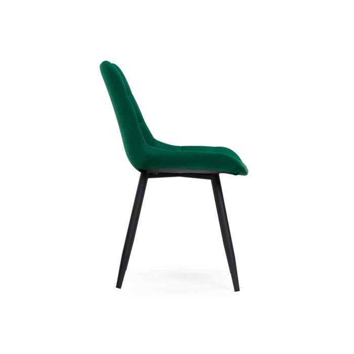 Стул на металлокаркасе Челси велюр зеленый / черный
