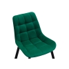 Стул на металлокаркасе Челси велюр зеленый / черный