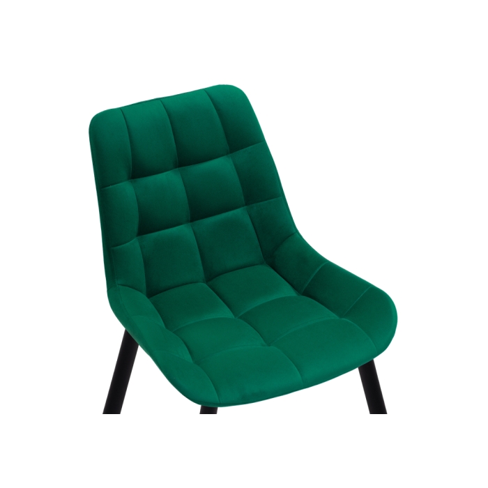 Стул на металлокаркасе Челси велюр зеленый / черный