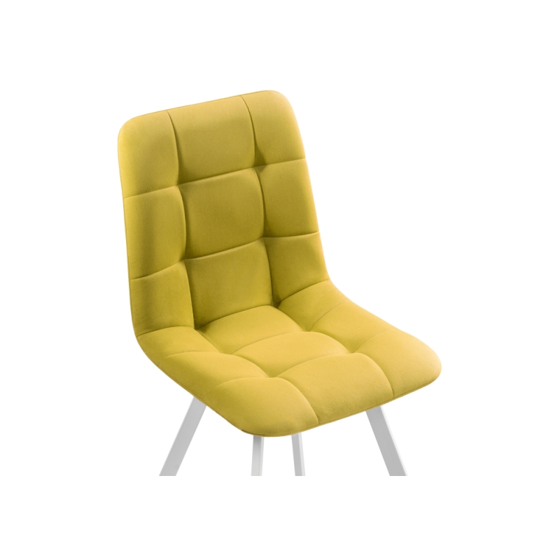 Стул на металлокаркасе Чилли белый / горчичный