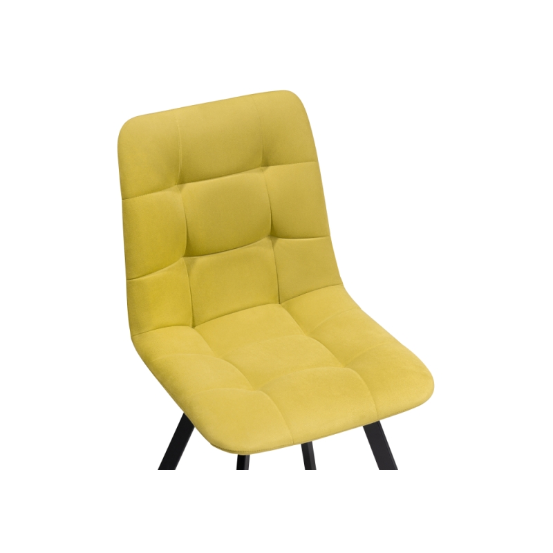 Стул на металлокаркасе Чилли черный / горчичный