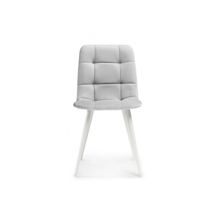 Стул на металлокаркасе Чилли К светло-серый velutto 52 / белый