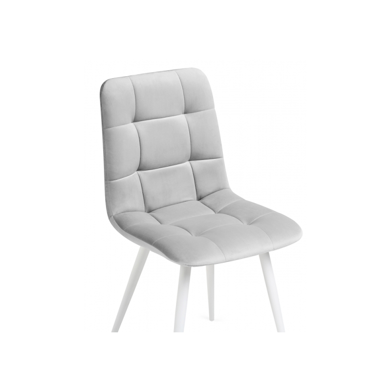 Стул на металлокаркасе Чилли К светло-серый velutto 52 / белый