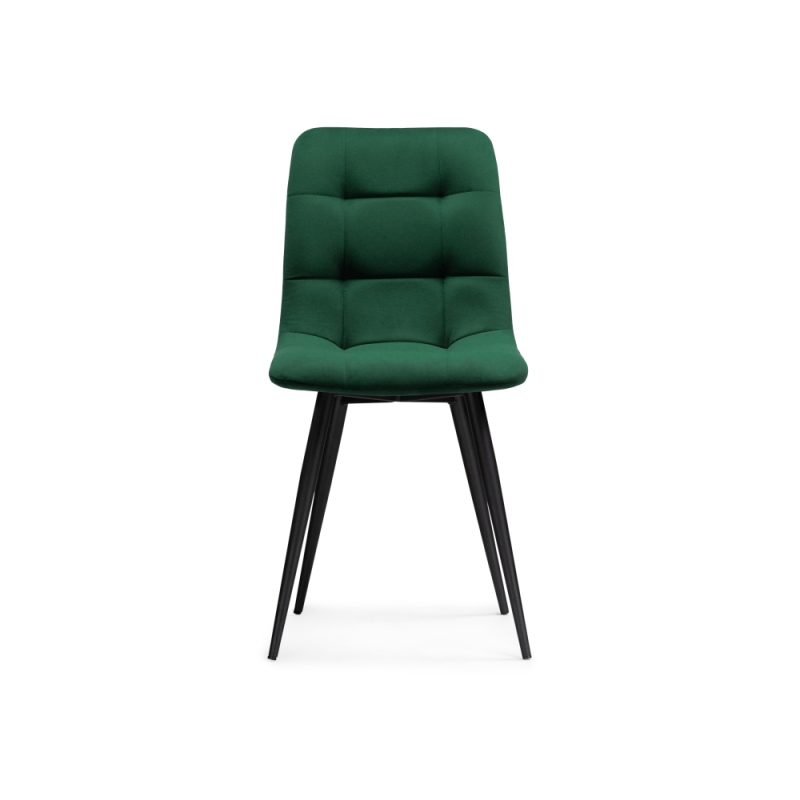 Стул на металлокаркасе Чилли К велюр зеленый / черный